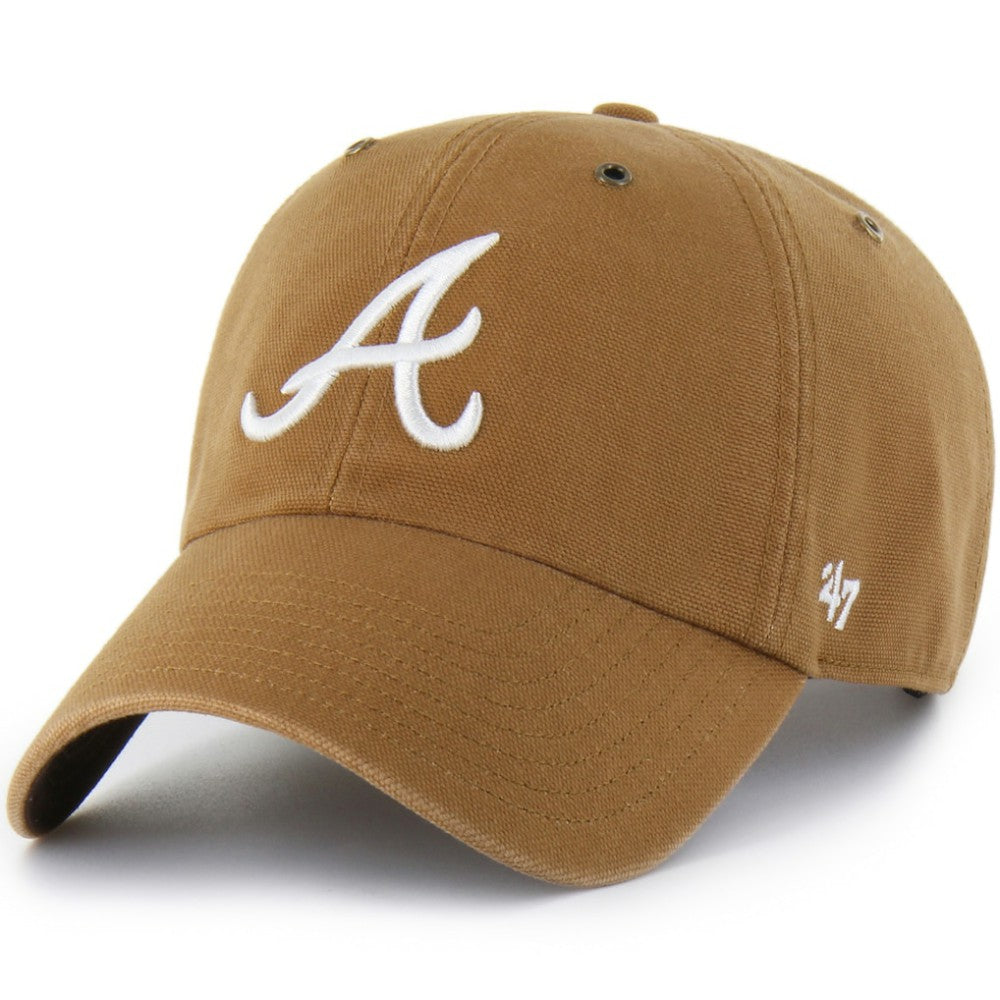 Atlanta Braves Carhartt x Clean Up Adjustable Hat Brown | 47 brand