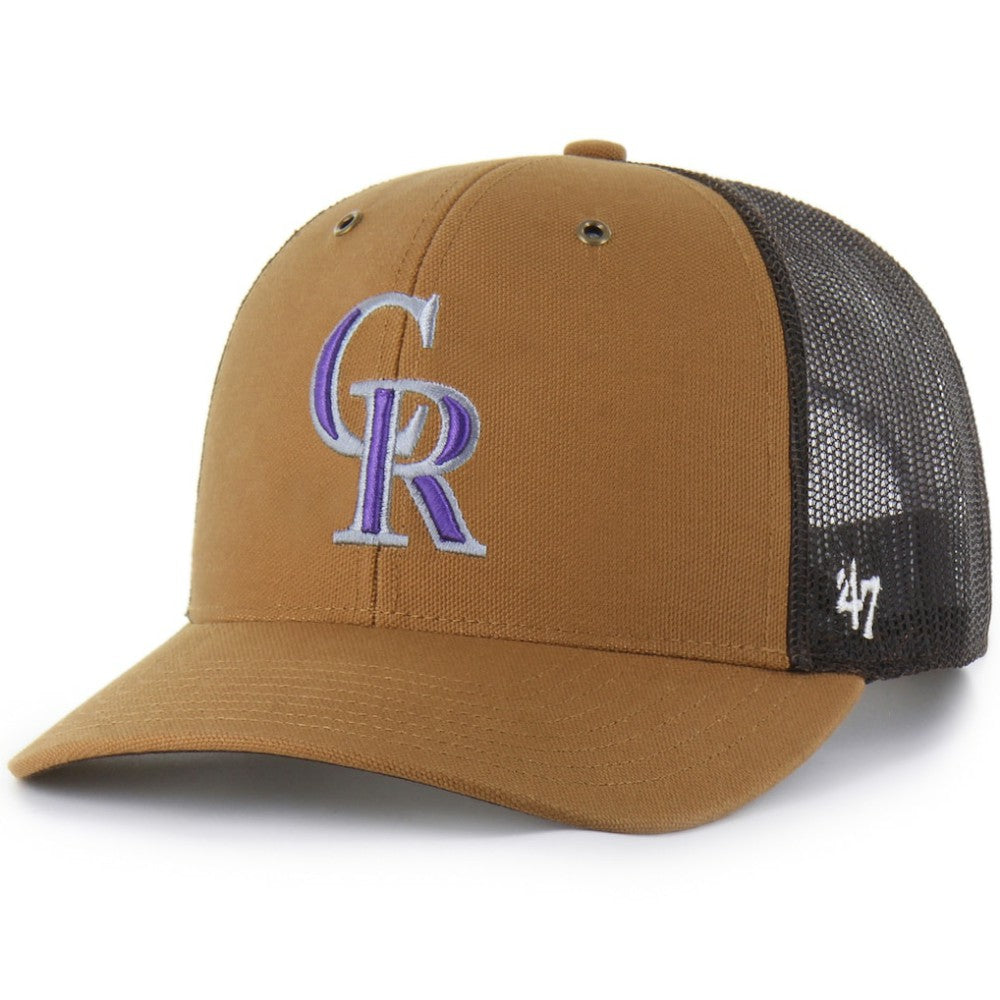 Colorado Rockies Carhartt x Trucker Adjustable Hat Brown | 47 brand