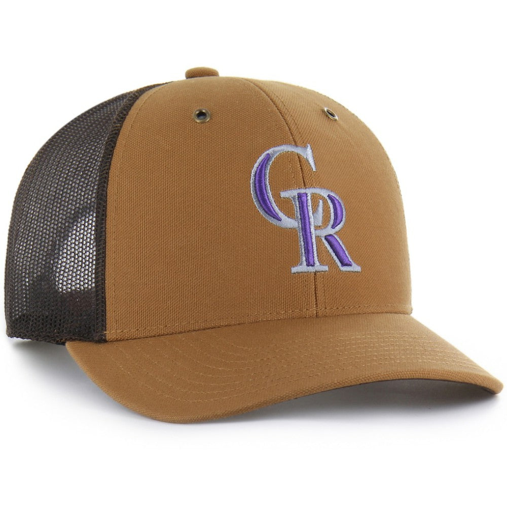 Colorado Rockies Carhartt x Trucker Adjustable Hat Brown | 47 brand