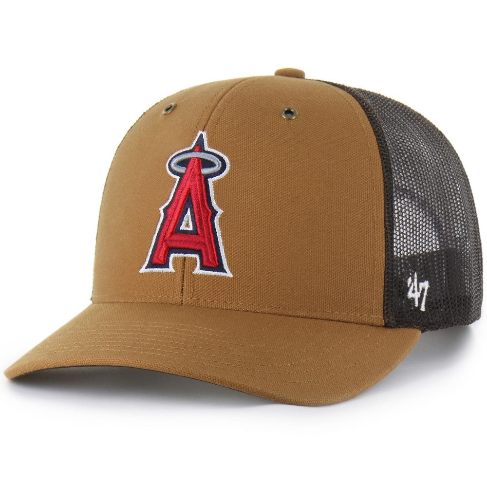 Los Angeles Angels Carhartt x Trucker Adjustable Hat Brown | 47 brand