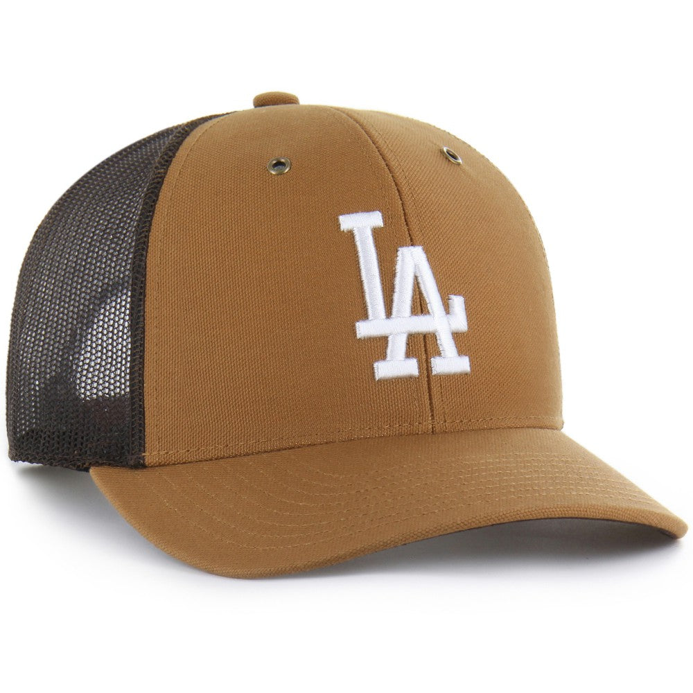 Los Angeles Dodgers Carhartt x Trucker Adjustable Hat Brown | 47 brand