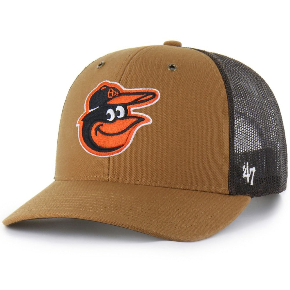 Baltimore Orioles Carhartt x Trucker Adjustable Hat Brown | 47 brand