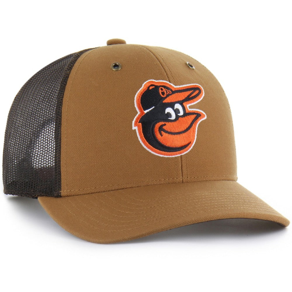 Baltimore Orioles Carhartt x Trucker Adjustable Hat Brown | 47 brand