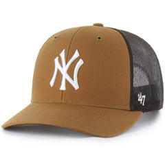 New York Yankees Carhartt x Trucker Adjustable Hat Brown | 47 brand