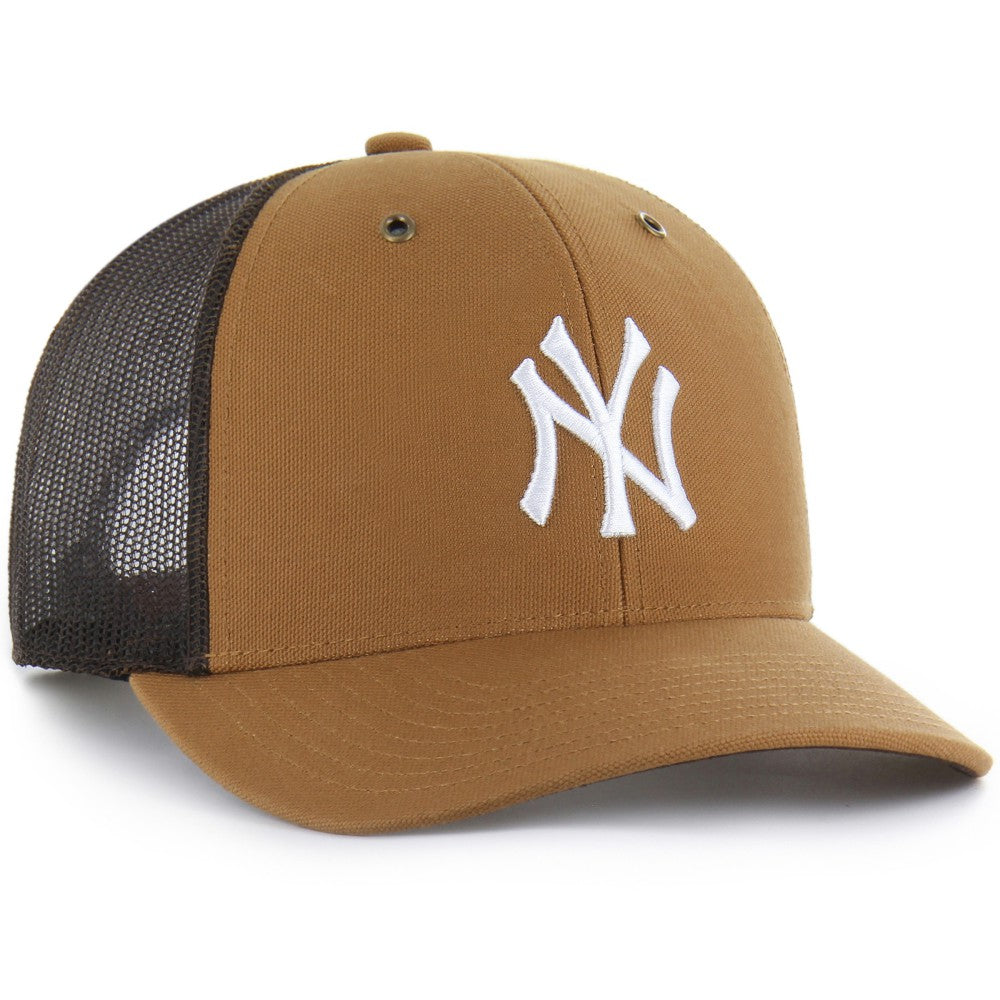 New York Yankees Carhartt x Trucker Adjustable Hat Brown | 47 brand