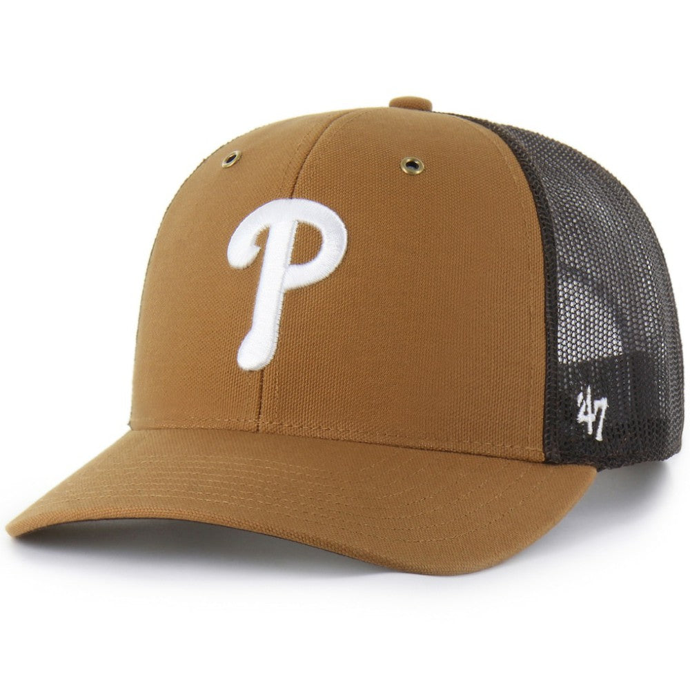 Philadelphia Phillies Carhartt x Trucker Adjustable Hat Brown | 47 brand