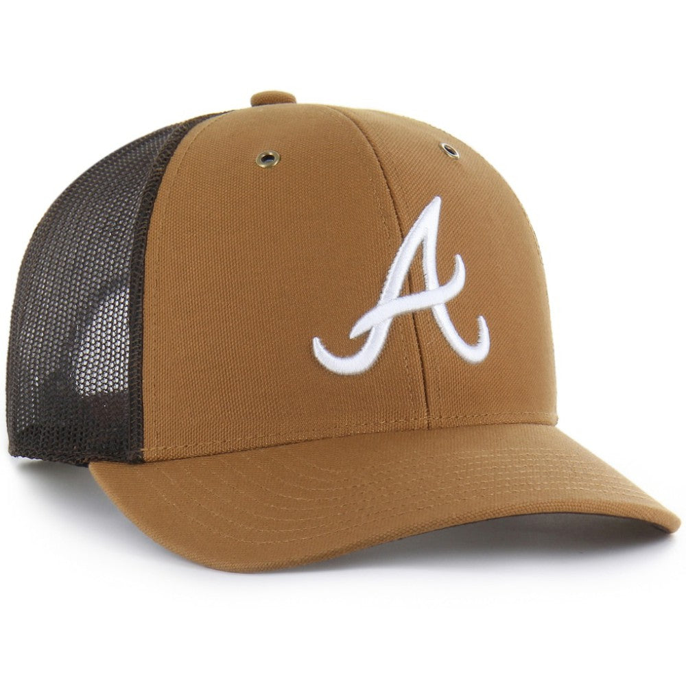 Atlanta Braves Carhartt x Trucker Adjustable Hat Brown | 47 brand