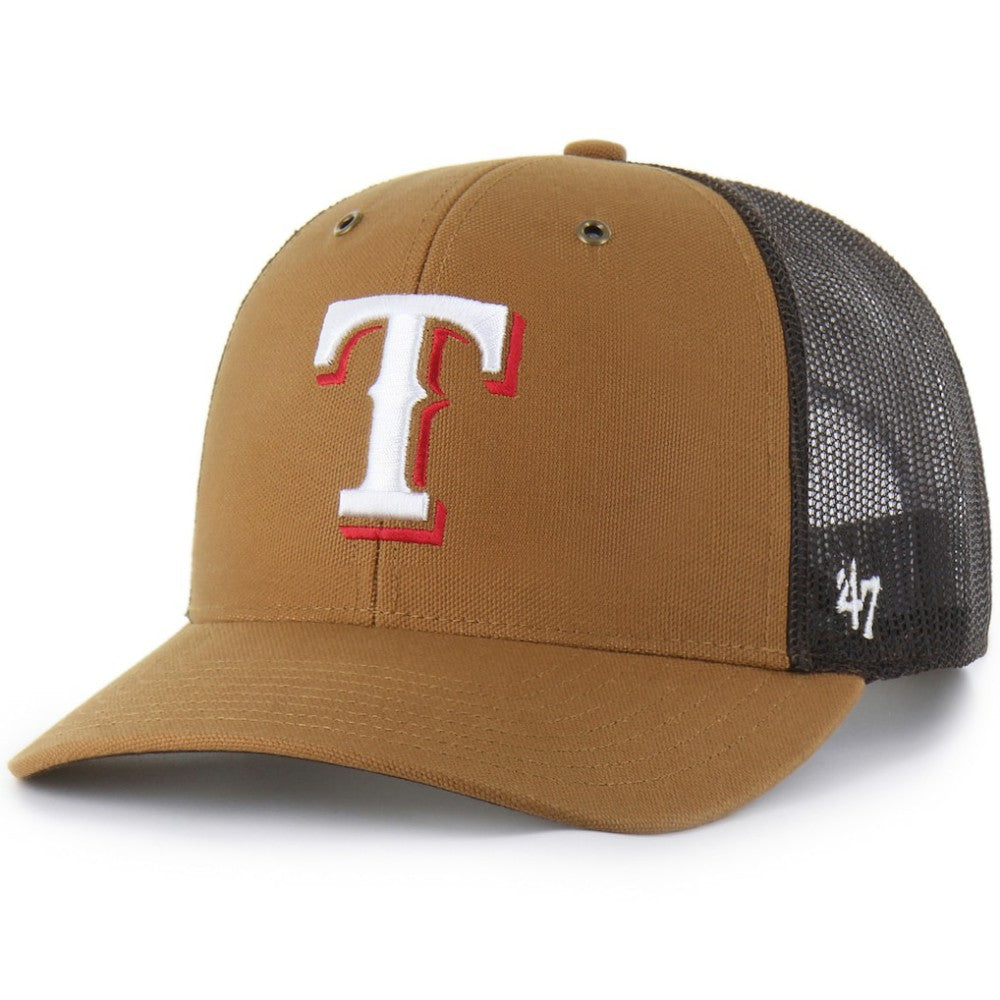 Texas Rangers Carhartt x Trucker Adjustable Hat Brown | 47 brand