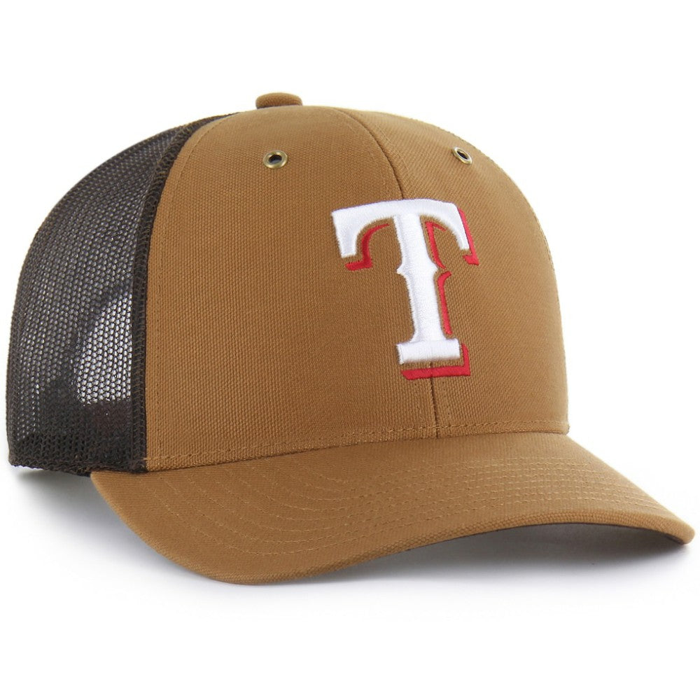 Texas Rangers Carhartt x Trucker Adjustable Hat Brown | 47 brand