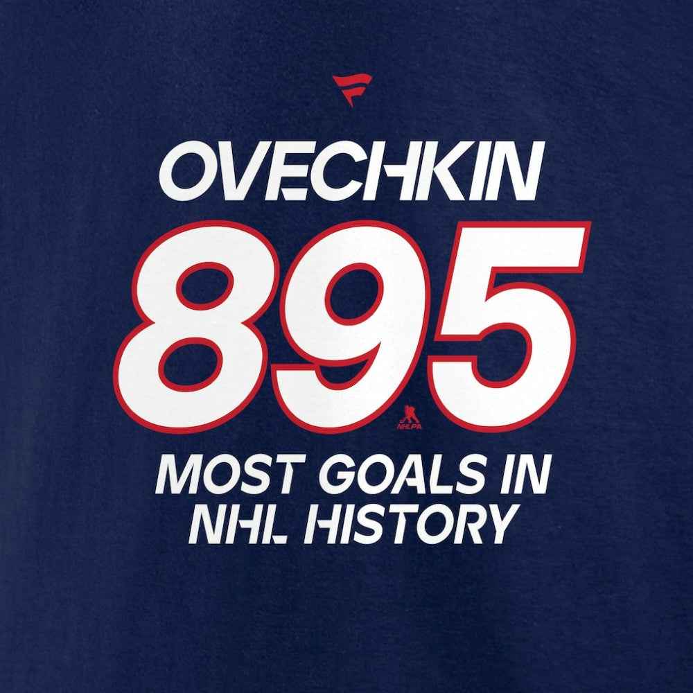 Alexander Ovechkin Washington Capitals Fanatics Most Goals in NHL History T-Shirt Navy