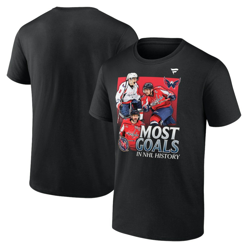 Alexander Ovechkin Washington Capitals Fanatics Most Goals Evolution of 895 T-Shirt Black