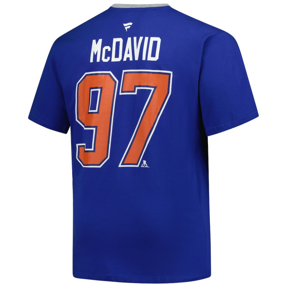 Connor McDavid Edmonton Oilers Profile Big & Tall Name & Number T-Shirt Royal