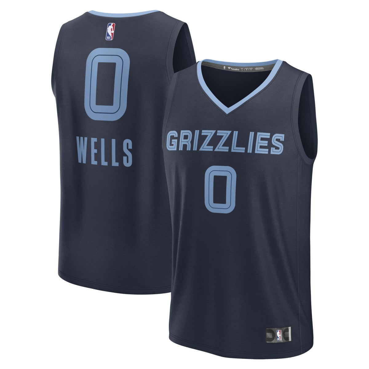 Jaylen Wells Memphis Grizzlies Fast Break Replica Player Jersey - Icon Edition - Navy