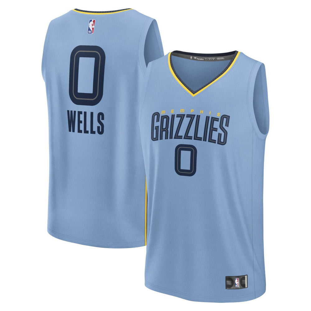 Jaylen Wells Memphis Grizzlies Fast Break Replica Player Jersey - Statement Edition - Light Blue