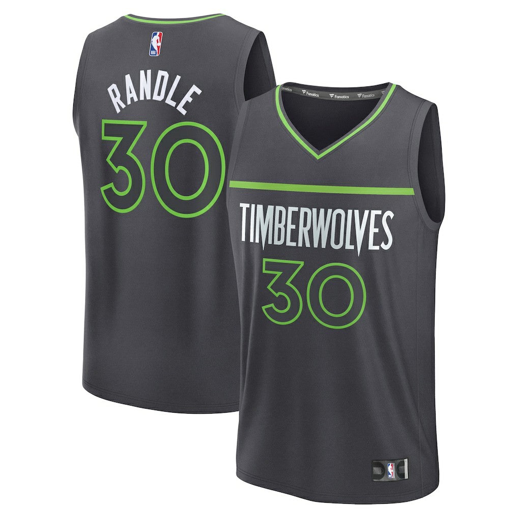 Julius Randle Minnesota Timberwolves Fast Break Replica Player Jersey - Statement Edition - Charcoal