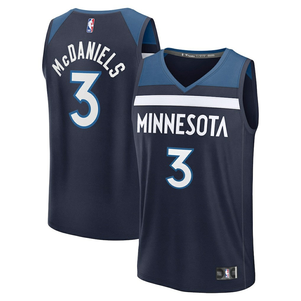Jaden McDaniels Minnesota Timberwolves Fast Break Replica Player Jersey - Icon Edition - Navy