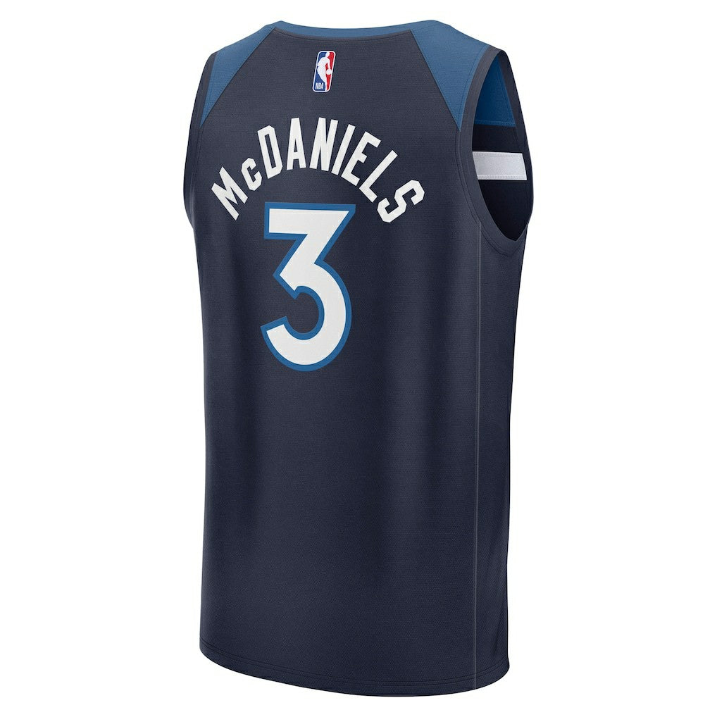 Jaden McDaniels Minnesota Timberwolves Fast Break Replica Player Jersey - Icon Edition - Navy