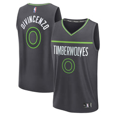 Donte DiVincenzo Minnesota Timberwolves Fast Break Replica Player Jersey - Statement Edition - Charcoal
