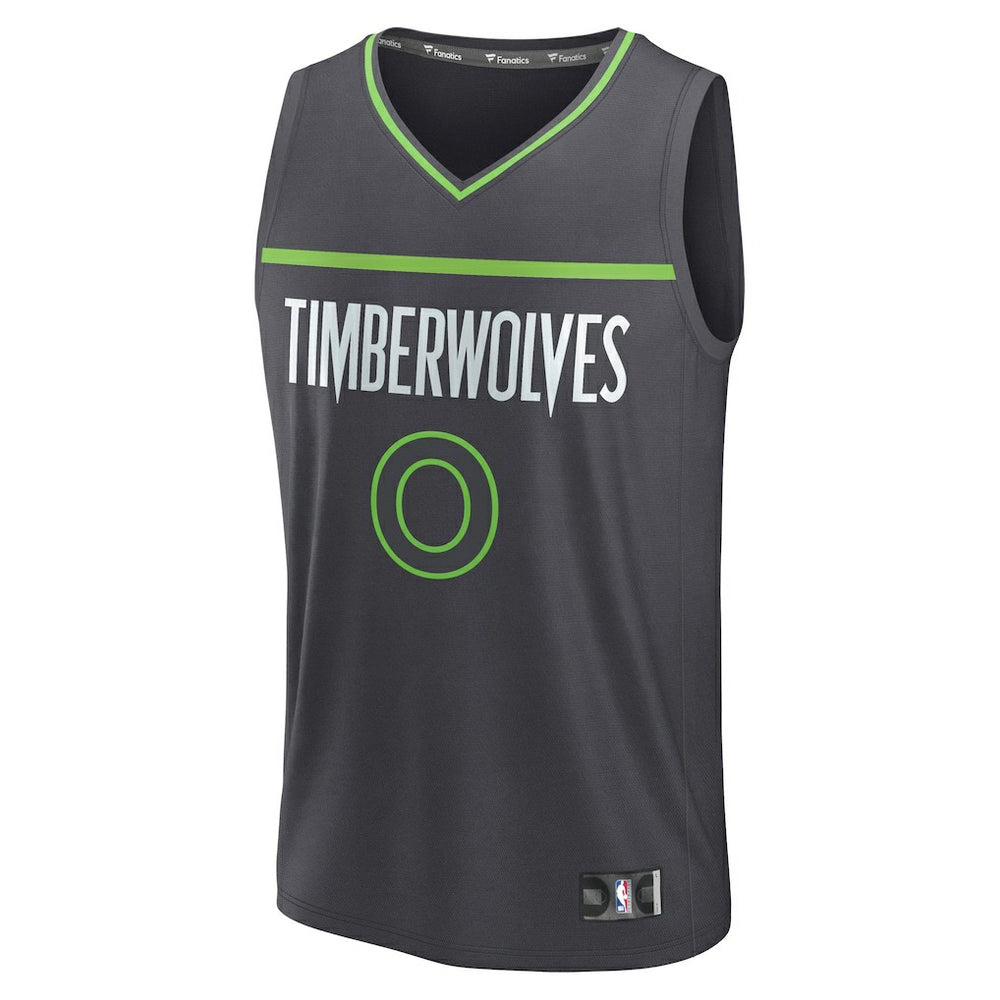 Donte DiVincenzo Minnesota Timberwolves Fast Break Replica Player Jersey - Statement Edition - Charcoal