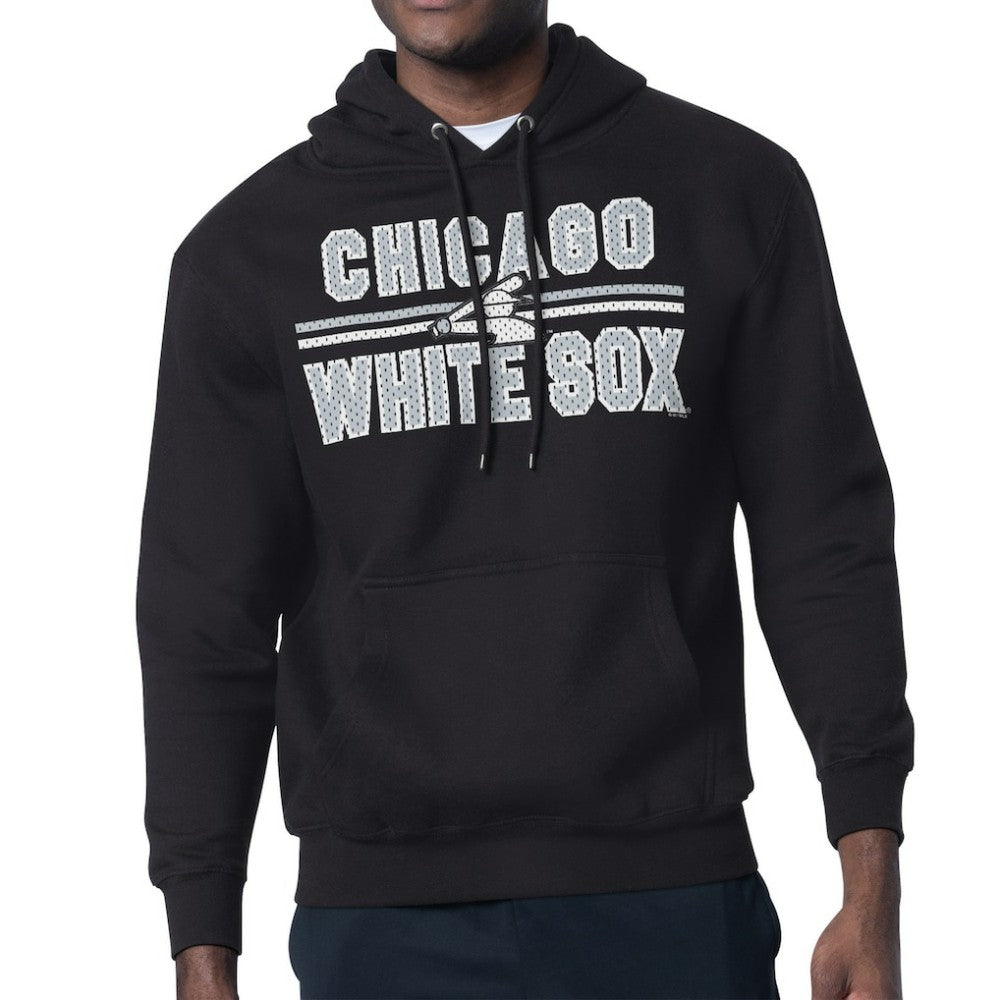Chicago White Sox Starter Team Mesh Print Graphic Pullover Hoodie Black