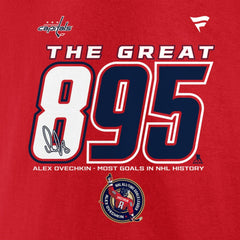 Alexander Ovechkin Washington Capitals NHL All-Time Leading Goal Scorer 895 T-Shirt Red