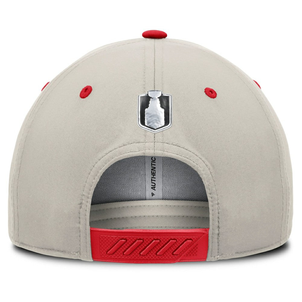 Washington Capitals Fanatics 2025 Stanley Cup Playoffs Locker Room Trucker Adjustable Hat Red/Gray