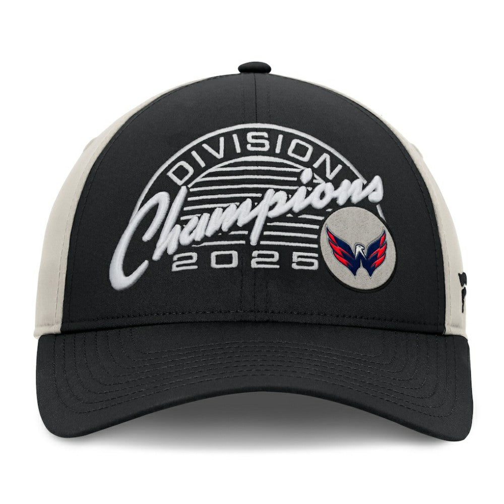 Washington Capitals Fanatics 2025 Metropolitan Division Champions Locker Room Adjustable Hat Black/Gray