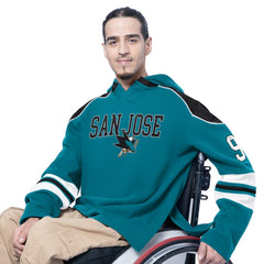 San Jose Sharks G-III Sports by Carl Banks Adaptive Wear Lord Stanley Hooded Long Sleeve Sweatshirt Teal