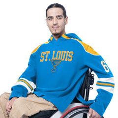 St. Louis Blues G-III Sports by Carl Banks Adaptive Wear Lord Stanley Hooded Long Sleeve Sweatshirt Blue