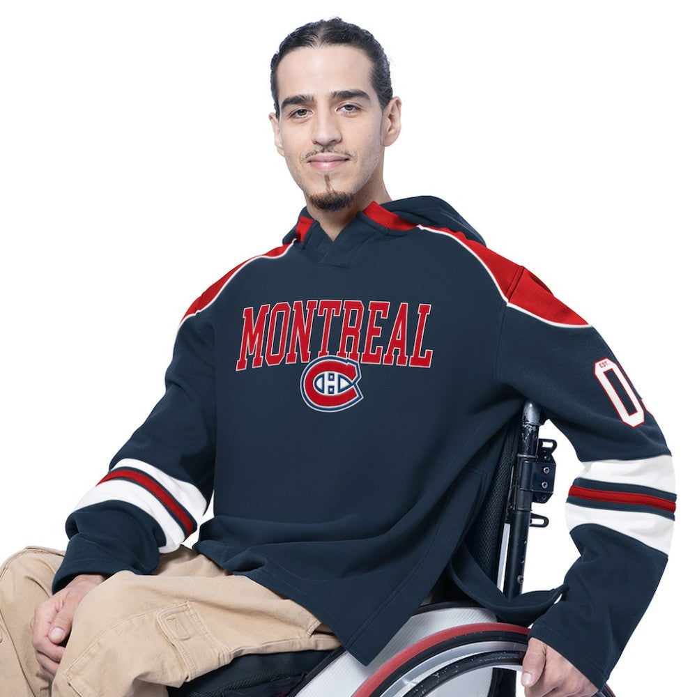 Montreal Canadiens G-III Sports by Carl Banks Adaptive Wear Lord Stanley Hooded Long Sleeve Sweatshirt Navy
