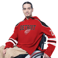 Detroit Red Wings G-III Sports by Carl Banks Adaptive Wear Lord Stanley Hooded Long Sleeve Sweatshirt Red