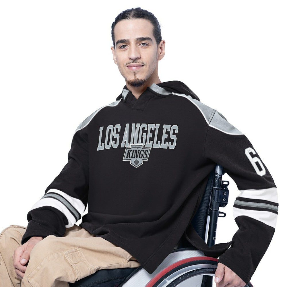 Los Angeles Kings G-III Sports by Carl Banks Adaptive Wear Lord Stanley Hooded Long Sleeve Sweatshirt Black