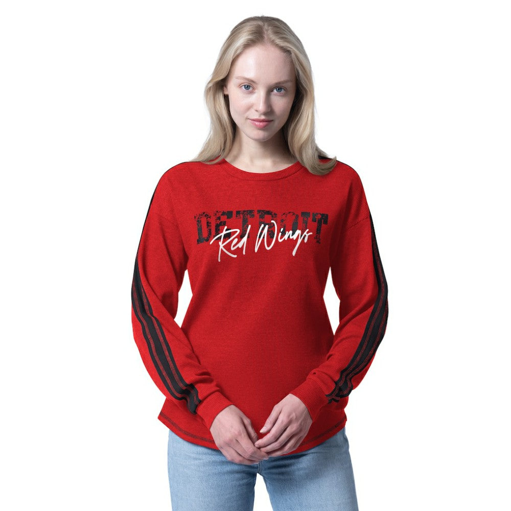 Detroit Red Wings G-III 4Her by Carl Banks Women's Advantage Thermal Long-Sleeve Tri-Blend T-Shirt Red