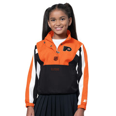 Philadelphia Flyers Starter Girls Key Player Half Zip Jacket Orange/Black