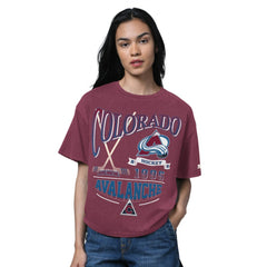 Colorado Avalanche Starter Women's Oversized Hall of Fame T-Shirt Heather Burgundy