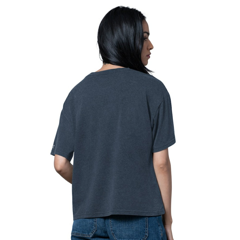 Seattle Kraken Starter Women's Oversized Hall of Fame T-Shirt Heather Deep Sea Blue