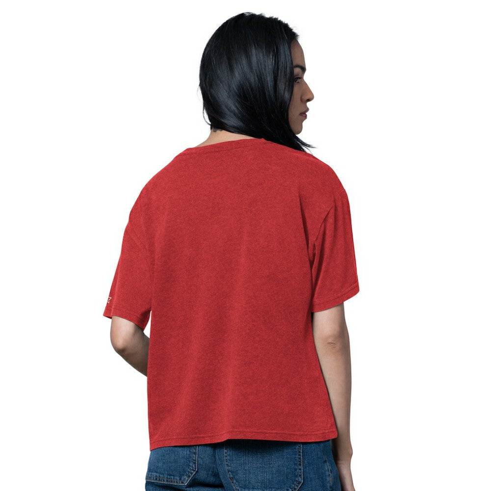 Carolina Hurricanes Starter Women's Oversized Hall of Fame T-Shirt Heather Red