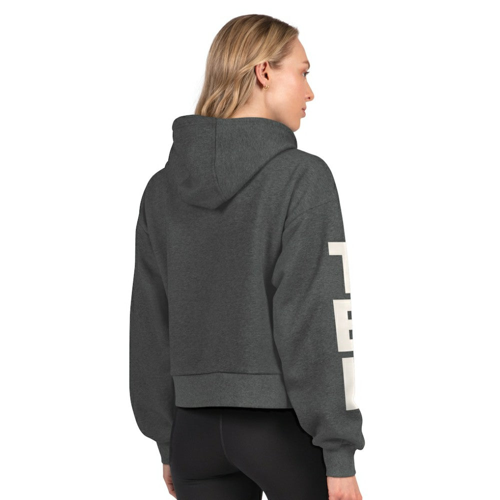 Tampa Bay Lightning Starter Women's Star Player Cropped Fleece Hoodie Heather Charcoal