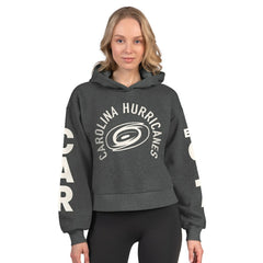 Carolina Hurricanes Starter Women's Star Player Cropped Fleece Hoodie Heather Charcoal
