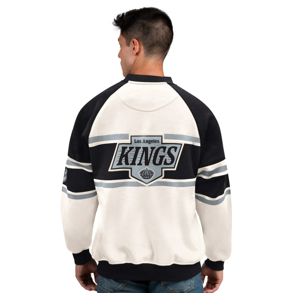 Los Angeles Kings Starter Male Adult Defense Fleece Crewneck Sweatshirt White