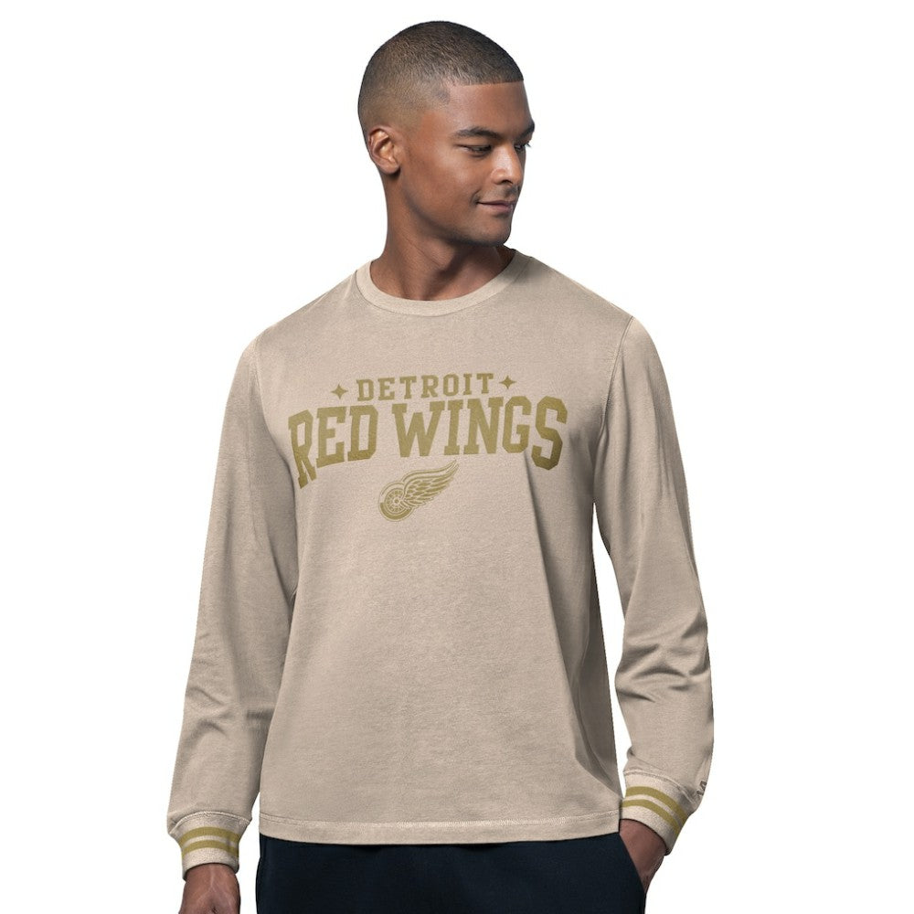 Detroit Red Wings Starter Field Long Sleeve T-Shirt Tan
