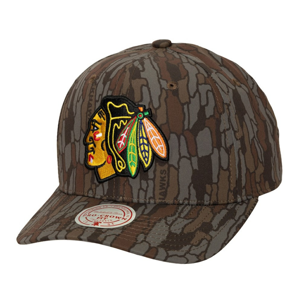Chicago Blackhawks Mitchell & Ness Hidden Camo Pro Crown Adjustable Hat Camo