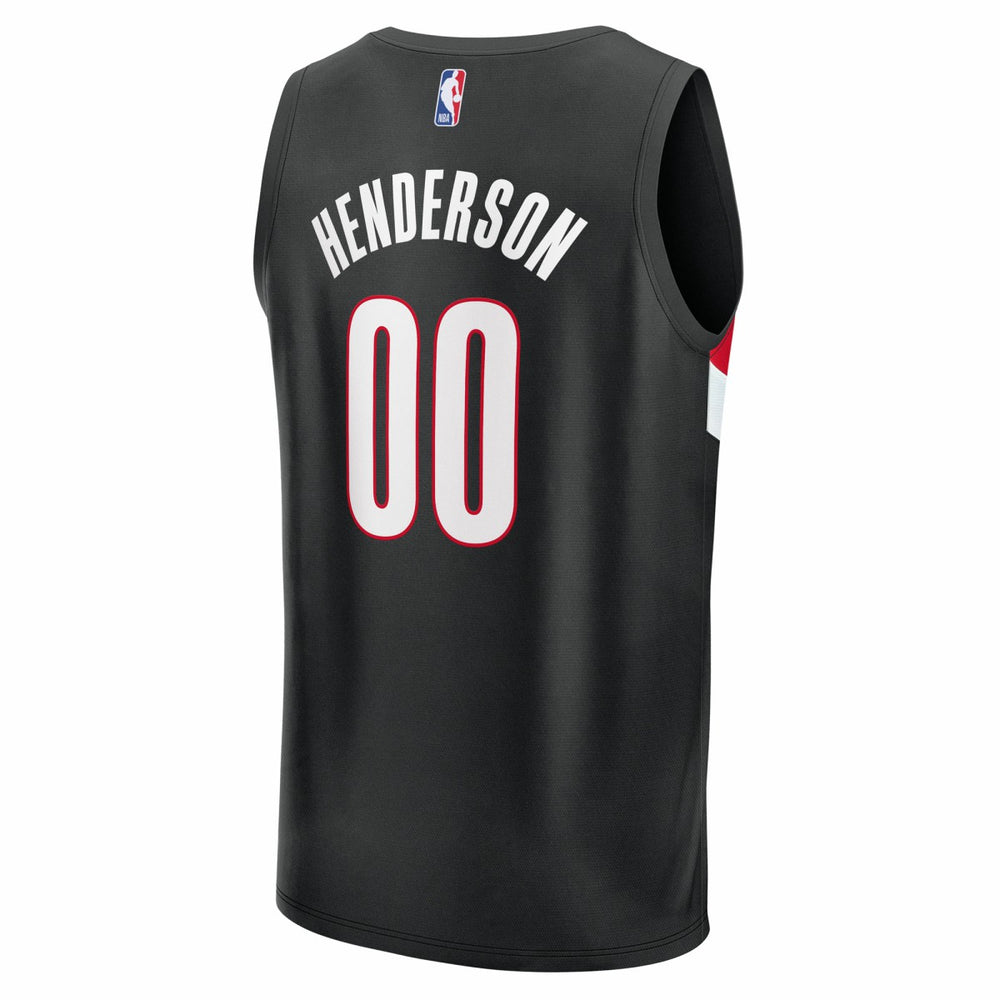 Scoot Henderson Portland Trail Blazers Fast Break Replica Jersey - Icon Edition - Black