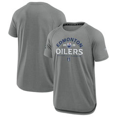 Edmonton Oilers Fanatics 2025 Stanley Cup Playoffs Authentic Pro Rink Performance T-Shirt Heather Gray