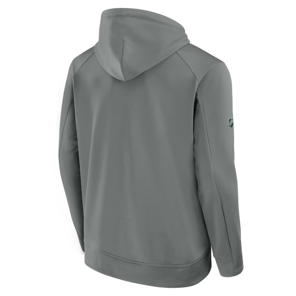 Edmonton Oilers Fanatics 2025 Stanley Cup Playoffs Authentic Pro Rink Fly Fleece Pullover Hoodie Gray