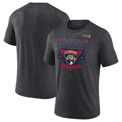 Florida Panthers Fanatics 2025 Stanley Cup Playoffs Crossbar Tri-Blend T-Shirt Heather Charcoal
