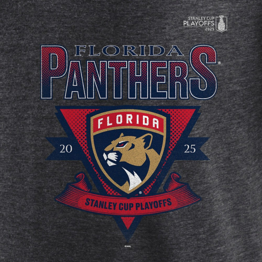 Florida Panthers Fanatics 2025 Stanley Cup Playoffs Crossbar Tri-Blend T-Shirt Heather Charcoal