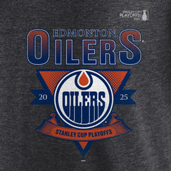Edmonton Oilers Fanatics 2025 Stanley Cup Playoffs Crossbar Tri-Blend T-Shirt Heather Charcoal