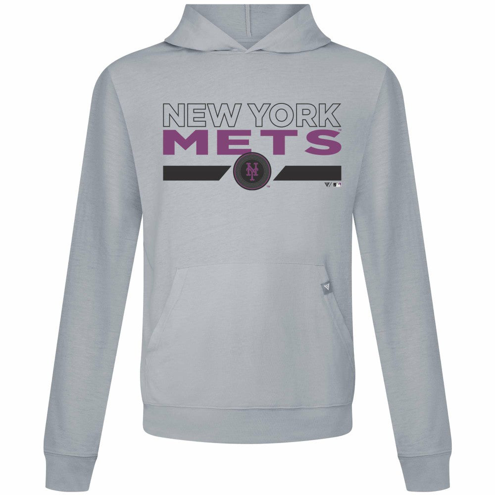New York Mets Levelwear City Connect Relay No Hitter Pullover Hoodie Gray