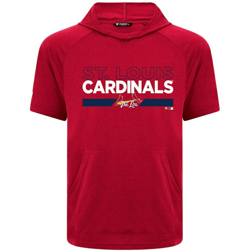 St. Louis Cardinals Levelwear City Connect Phase No Hitter Short Sleeve Pullover Hoodie Red